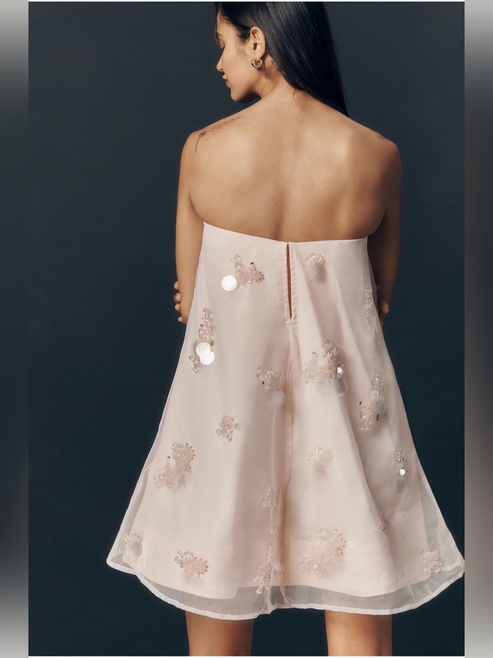 Anthropologie Maeve Strapless Scattered Embellished Mini Dress - Picture 3 of 16